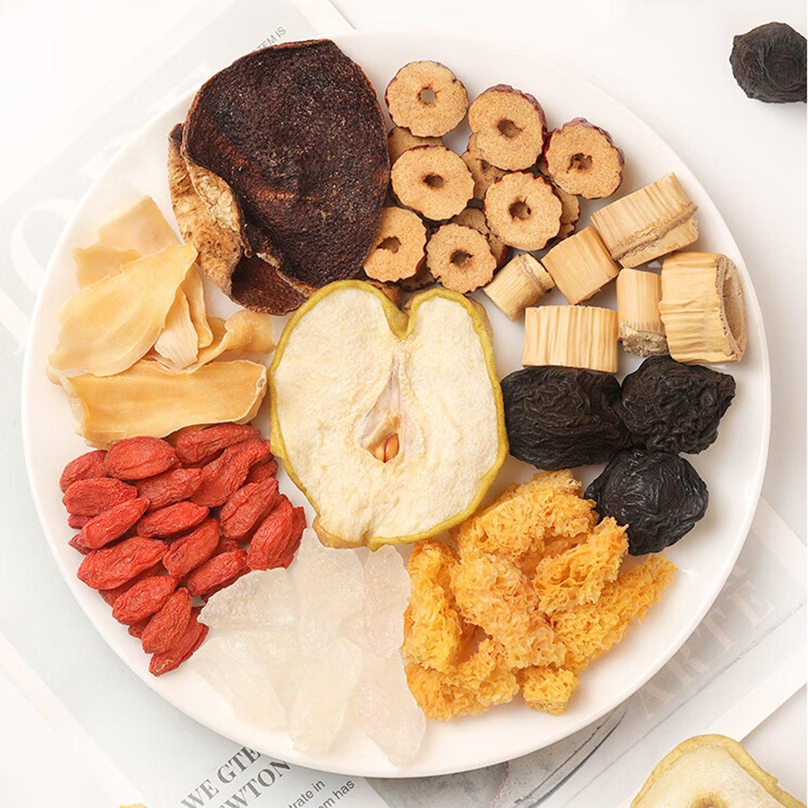 Exquisite Pear & Goji Berry Tea | Artisanal Flavored Tea with Red Dates & Rock Candy - 8 Sachets - Image 8